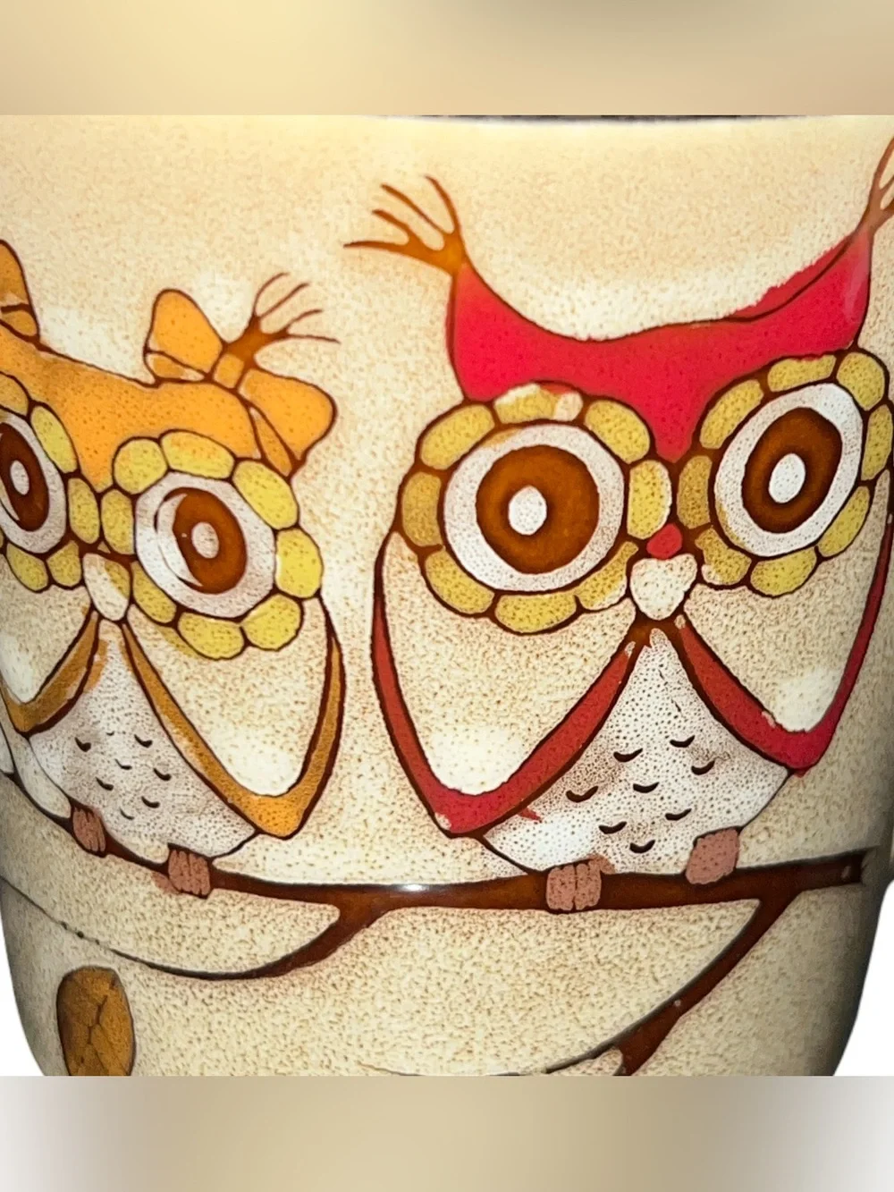 Great Gatherings Coffee Mug Two Owls On A Limb Multicolored 16oz Large